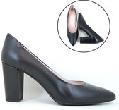 Stravers - Maat 33 Zwarte Pumps Spits met Blokhak Kleine Maten Hakken