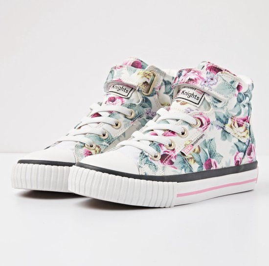 Baskets British Knights DEE Filles high - Fleurs Wit - taille 33 | bol.com