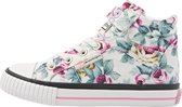 DEE Meisjes sneakers hoog - Wit bloemen - maat 32