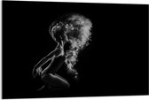 Acrylglas - Meisje met Stofwolk (zwart/wit) - 120x80cm Foto op Acrylglas (Wanddecoratie op Acrylglas)