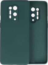 OnePlus 8 Pro Hoesje Fashion Color Backcover Telefoonhoesje Donker Groen