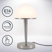 B.K.Licht - Klassieke Tafellamp - ingebouwde dimmer - glazen design - opaalglas - voor slaapkamer - E14 fitting - exct. lichtbron