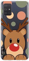 Casetastic Samsung Galaxy A71 (2020) Hoesje - Softcover Hoesje met Design - Rudolph Reindeer Print