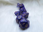 Polyset Dice | Dobbelstenen - Set Van 7 Stuks - Paars Marmer Parelmoer Goud | Voor D&D en Andere Rollenspellen | Plastic Dobbelstenen Set voor Dungeons and Dragons | Polyhedral Dic