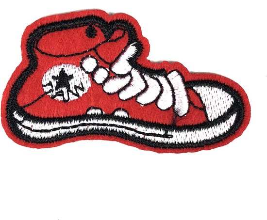 Kleine Rode Gymp Schoen Strijk Patch 6,7 x 4 cm | bol.com