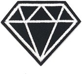 Zwart Wit Diamant Strijk Embleem 5.3 cm / 4.5 cm / Zwart Wit
