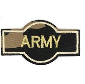 Army Camouflage Strijk Tekst Patch Leger Groen 8.5 cm / 5 cm / Zwart Groen Goud