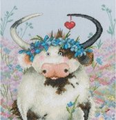 borduurpakket stier met bloemen