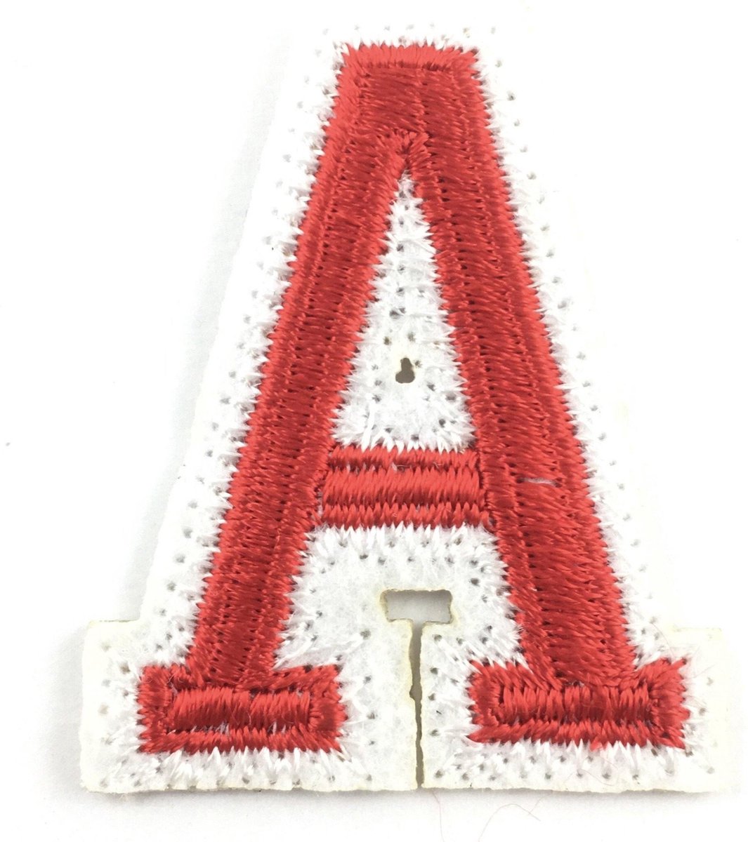 Afbeelding van product Merkloos / Sans marque  Alfabet Letter Embleem Strijk Patch Rood Wit 4,5 x 3,5 cm / Letter A