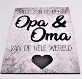 Spreukbord Hout Tekstbord 30 x 42 cm Wandbord Wanddecoratie Beste Oma&Opa Cadeau Geschenk Woonkamer Spreukborden Muur Decoratie Tekst Wandborden Decoratie Geschenk