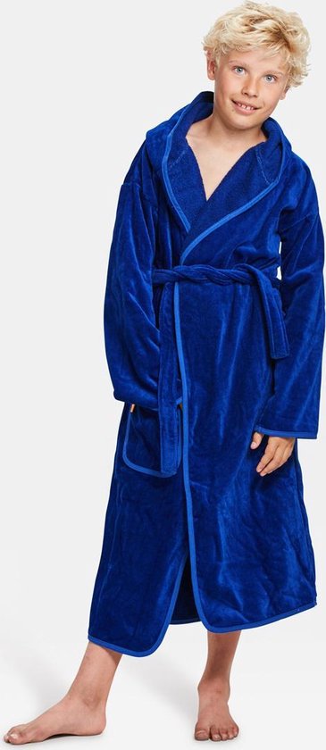 Kinderbadjas kobalt blauw- capuchon badjas kind - 100% katoenen badjas kind - badjas kinderen - badjas meisjes - badjas jongens - Badrock - 2/4 jaar