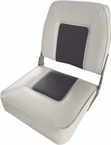 FES Opklapbare bootstoel klapstoel wit/blauw met lage rugleuning