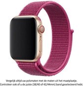 Paars / Roze / Drakenfruit Nylon Horloge Band Geschikt voor Apple Watch 1, 2, 3, 4, 5, 6, SE & Nike+, 38mm & 40mm "Vrouwenbreedte" Series - Zacht Geweven Nylon - 38 mm en 40 mm - P