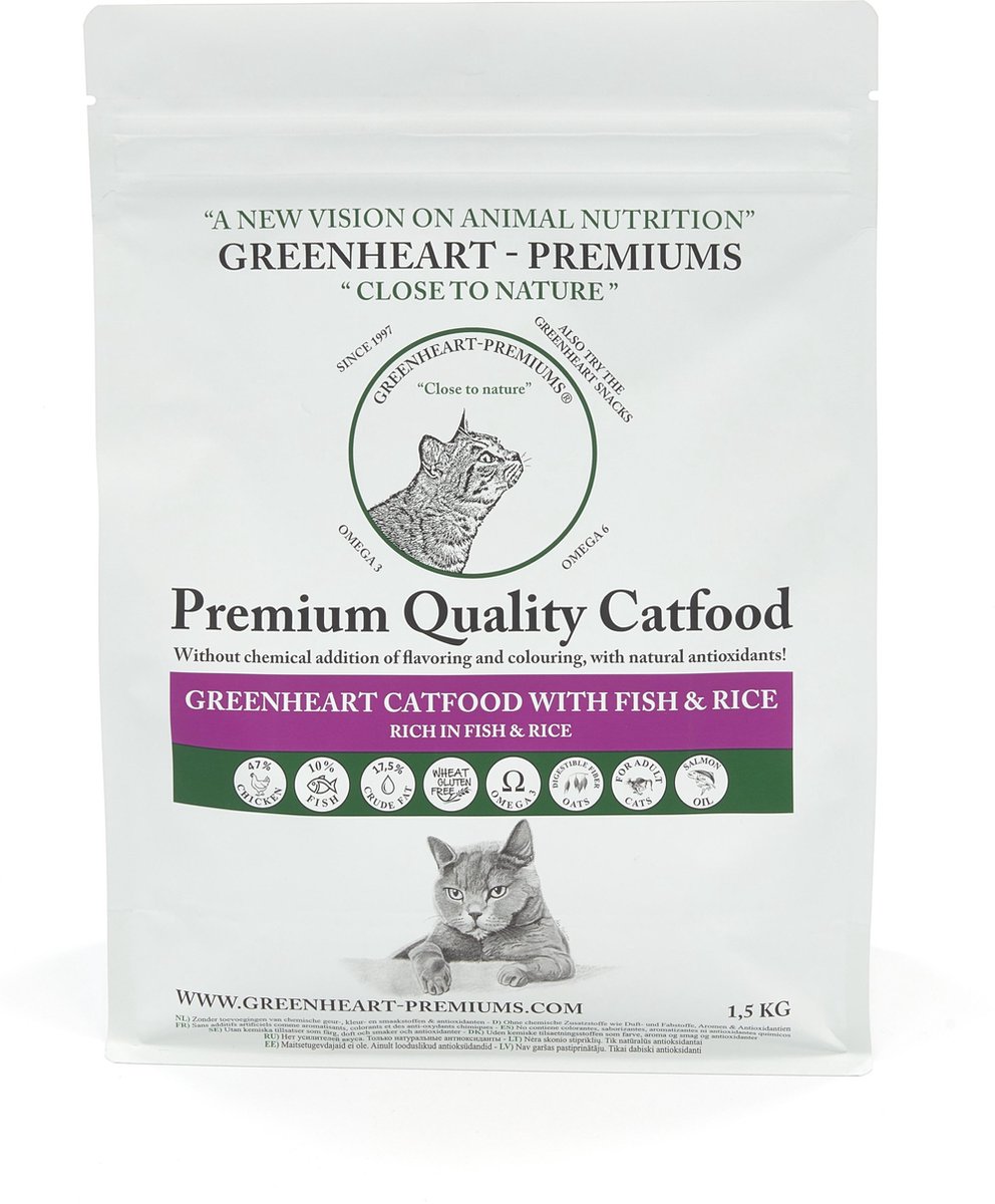 Greenheart kattenvoer Vis 10 kg - Kat