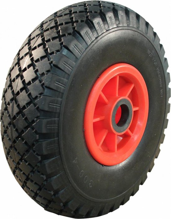 Steekwagenwiel anti-lek | Anti-lek steekwagen wiel, massief rubber | 300-4  | zwart | bol.com