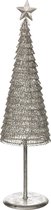 J-Line Kerstboom Rond Glitter Metaal Zilver Large
