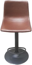 Design barstoel, barkruk met pomp Phoebe set van 2 stoelen, bruin