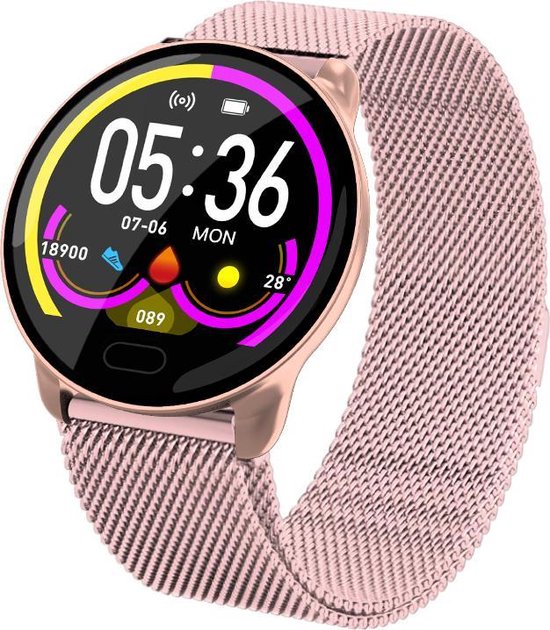 Smartwatch smart bracelet - Stappenteller - Bericht notificaties - Rosé