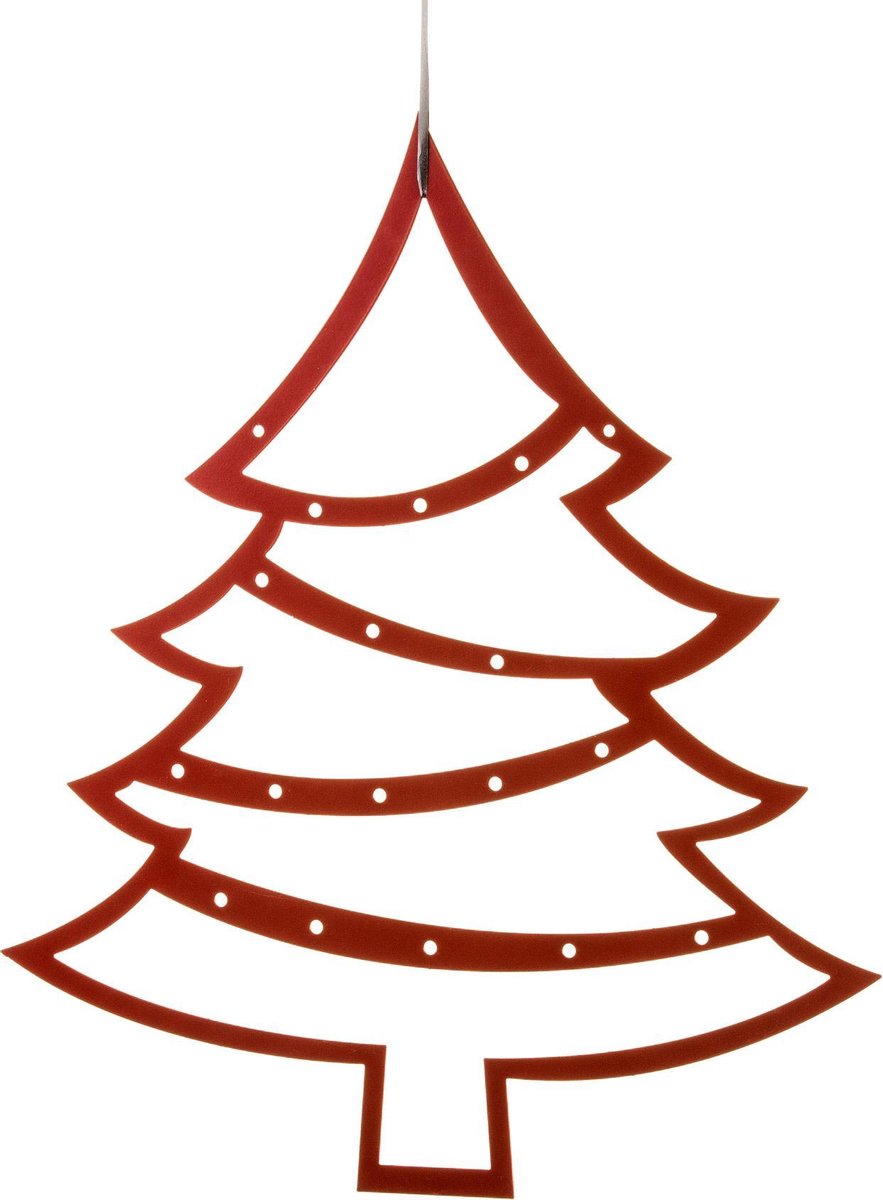 Kerstkaarten houder - Kerstboom - Rood - Metaal - Kerstversiering - Kaartenhouder - Kerstkaart hanger