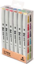 MTN Colors 94 Lot de 12 Marker graphiques Classic