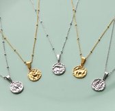 Ketting Zodiac - Zilverkleurig - 55 cm - Sterrenbeeld Waterman