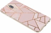 Design Backcover Huawei Mate 10 Lite hoesje - Grafisch Roze / Koper