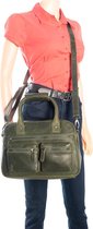 Tas Dames Groen Leer – Lederen Schoudertas – Handtas Echt Leer - Medium Formaat