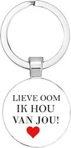 Akyol - Ik hou van mijn oom Sleutelhanger - Oom - Geliefde - Leuke kado voor je oom - Familiegeschenk - 2,5 x 2,5 CM