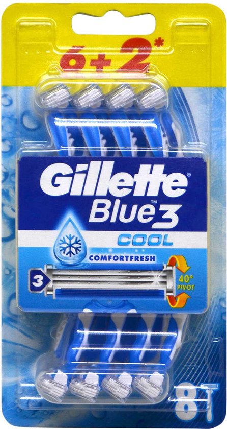 GILLETTE Blue3 sensitive rasoir jetable 3 lames lot de 8