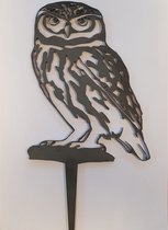 Vogel Cortenstaal - Bosuil - Zwart | Cortenstaal - Zwart - 20 x 35 cm
