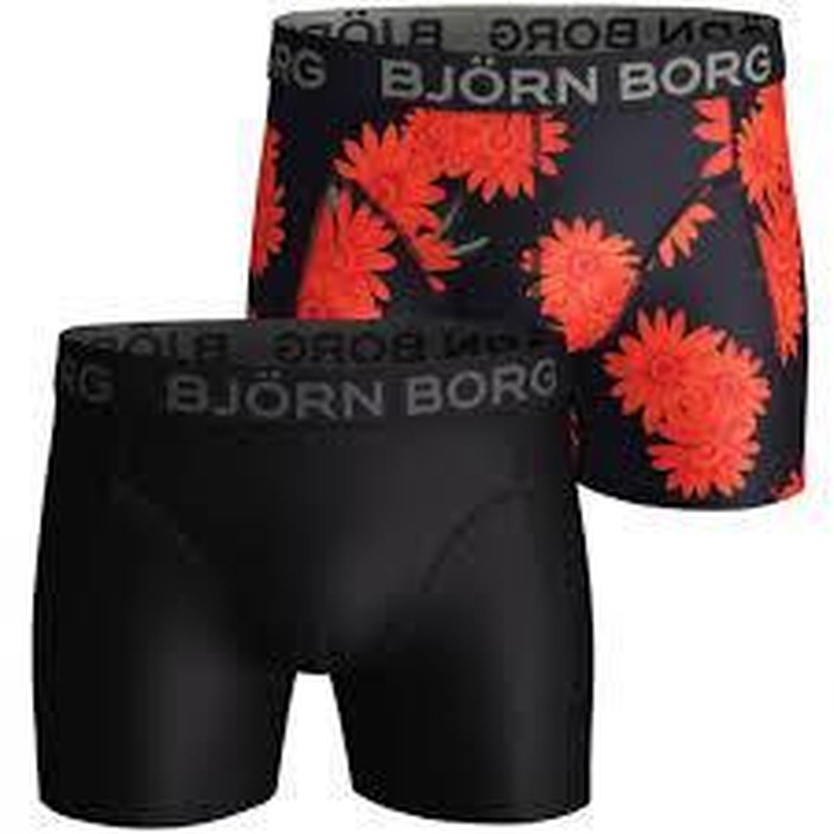 Björn Borg - Microfiber Shorts Black & Flower - 2-pack - Maat S | bol.com