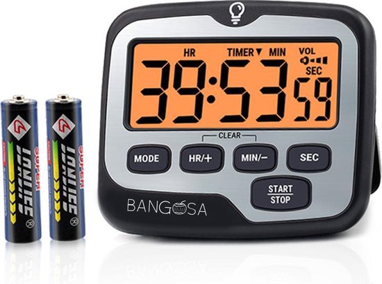 BanGosa® Magnetisch Digitale Kookwekker - Timer - RVS - Keukenwekker digitaal - Digitale keuken timer - Stopwatch met magneet