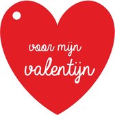 20 Valentijn kaartjes - voor mijn Valentijn - Hart vorm 7 x 7 cm