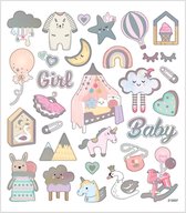 Stickers. baby girl. 15x16.5 cm. 1 vel