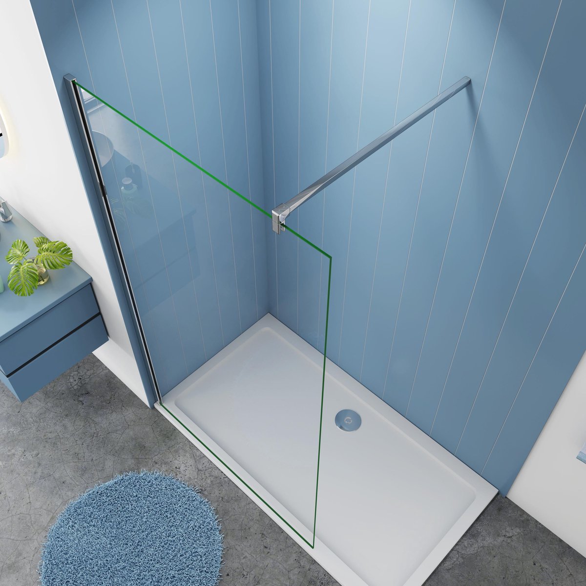 Serie Magnolia - Inloopdouche / Douchewand - 50x200 - Chroom Profiel - Antikalk – 10mm Helder Veiligheidsglas