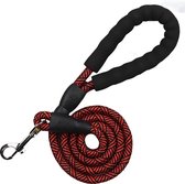 Hondenlijn rood - Uitlaatriem - Rope - Trainingsriem - Trainingslijn - Wandelen - Looplijn - Jogginglijn - Reflecterend - Touw - 130 x 1,5 cm