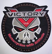 Biker rug patch victory skull