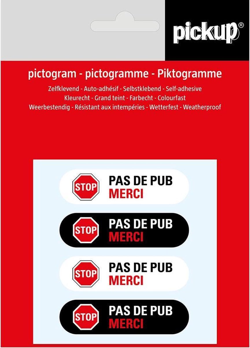 Pickup pictogram 7,5x7,5 cm Pas de Pub