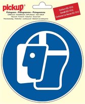 Pickup pictogram rond diameter 15 cm Gelaatsbescherming verplicht