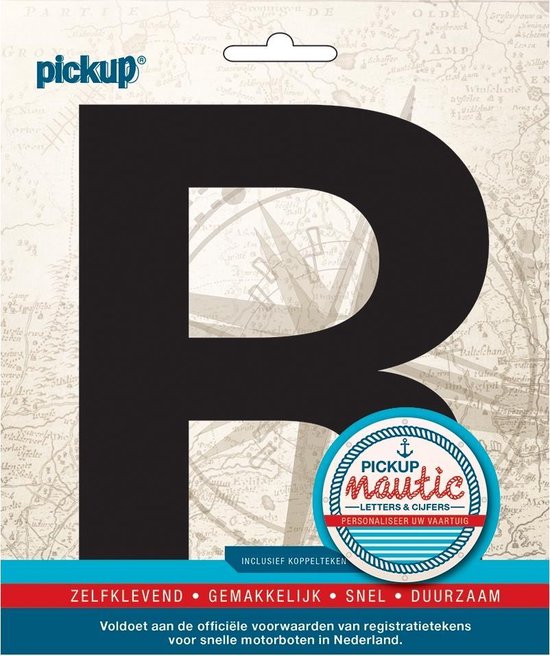 Pickup Nautic lettre adhésive 150mm noir R - noir R