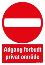 Pickup bord 23x33 cm Combinatie - ADGANG FORBUDT PRIVAT OMRADE
