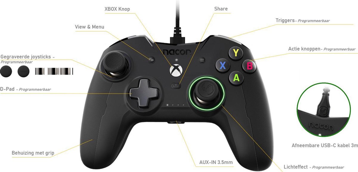 Nacon Revolution X - Official Licensed Bedrade Controller - Xbox Series X|S - Zwart thumbnail 3