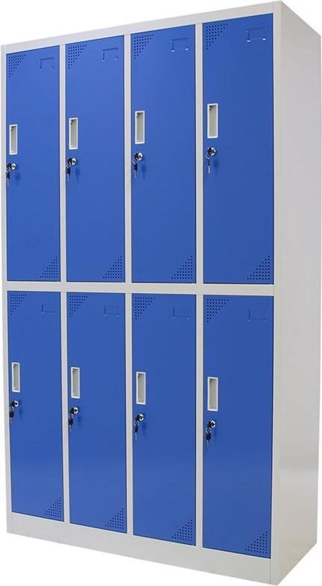Kraftmeister lockerkast 8 deuren blauw