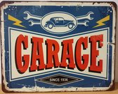 Garage since 1936 auto reparatie Reclamebord van metaal 25 x 20 cm METALEN-WANDBORD - MUURPLAAT - VINTAGE - RETRO - HORECA- BORD-WANDDECORATIE -TEKSTBORD - DECORATIEBORD - RECLAMEP