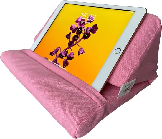 coussin iPad rose - coussin tablette - support iPad - support