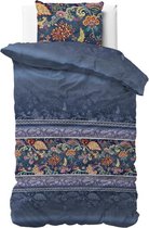 Sleeptime Flanel Paisley - Dekbedovertrek - Eenpersoons - 140x200/220 + 1 kussensloop 60x70 - Blauw