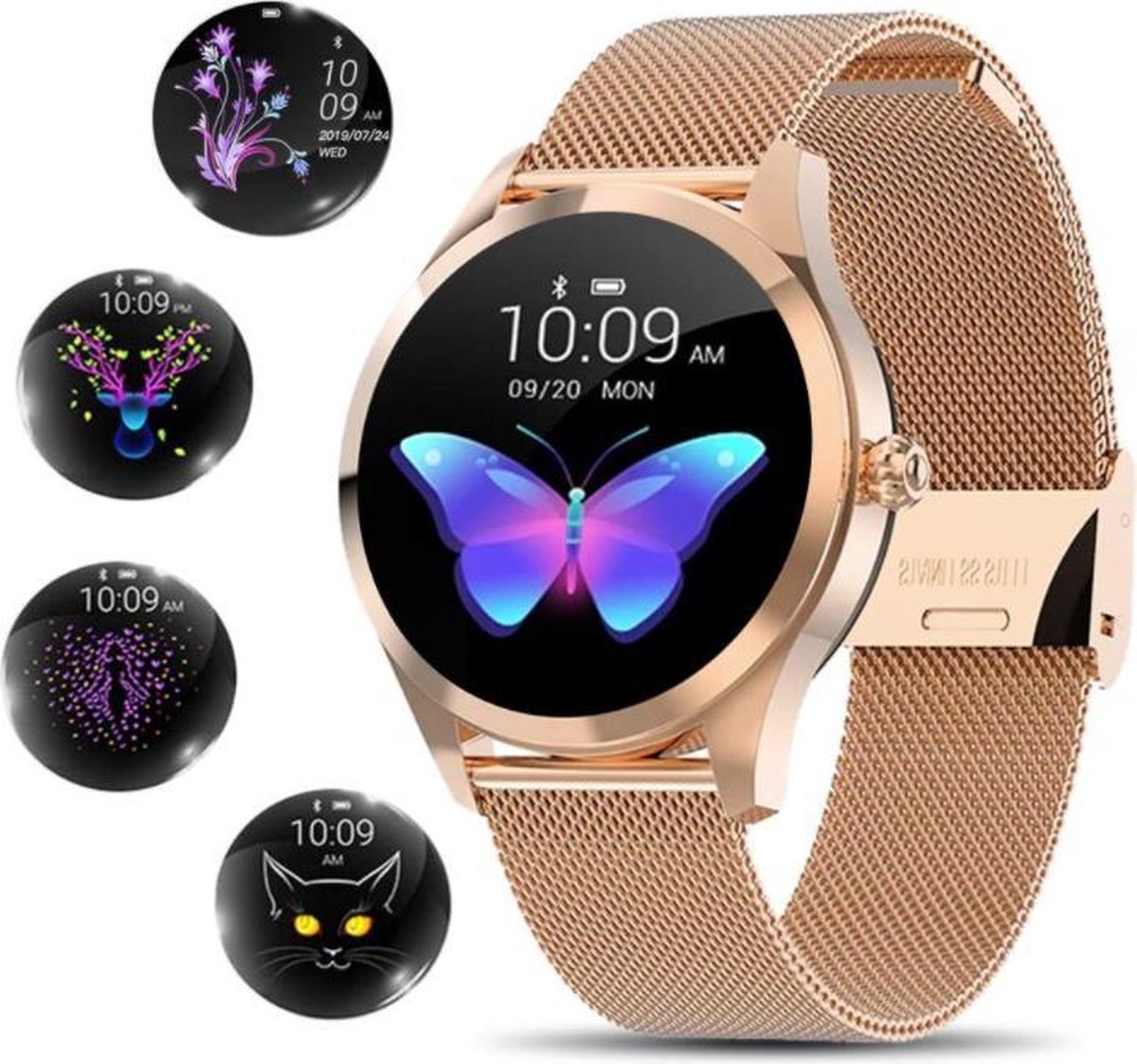 Smartwatch Dames Rosé Goud - iOS en Android - Smartwatches HD Touchscreen - Techrie - Techrie