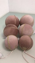 Kerstballen - 6 stuks - grote roze zacht
