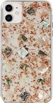 MM&A Shellprint Harde TPU Back Cover Case Hoesje met Glitters voor Apple iPhone 11 – Harde Plastic – Hard Case – Rose Goud
