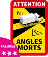 Dode Hoek Sticker – Premium - Vrachtwagen - 17 x 25 cm - Vanaf 1 stuks - Waarschuwing - Attention Angles Morts